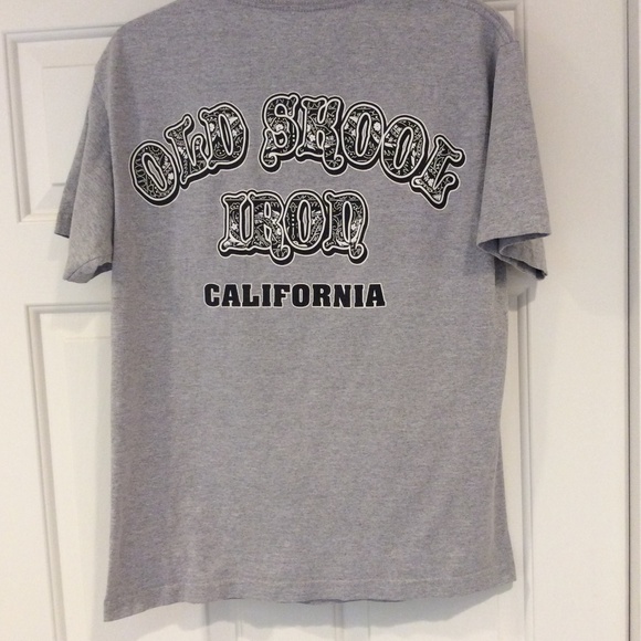 Mens Gray Tee OLD SKOOL INK & IRON CALIFORNIA SZ M - Picture 3 of 5